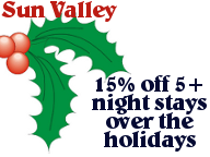 15% off Selected Sun Valley, ID Christmas reservations of 5 nights or more.