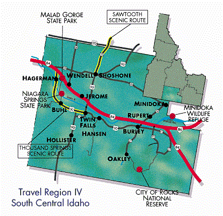 South Central Idaho Map (60238 bytes)