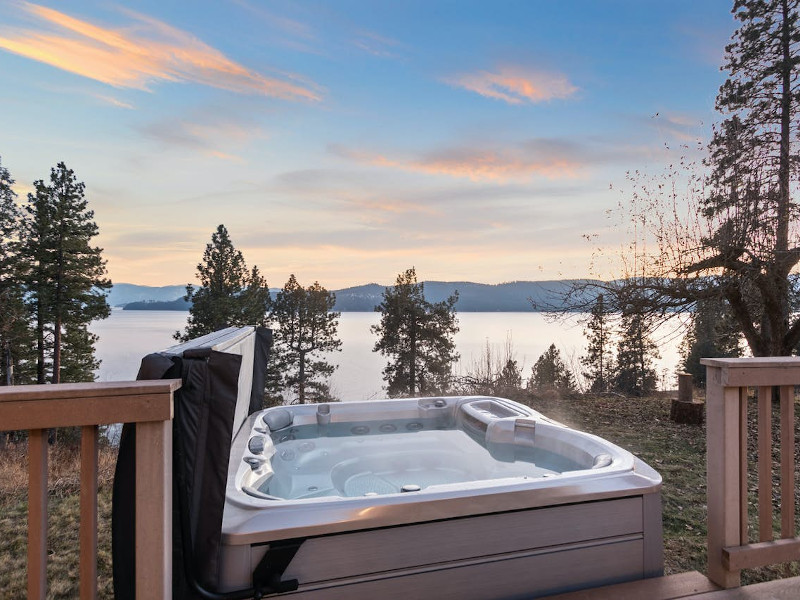 Lakefront Gem with Hot Tub and Views in Sandpoint, Idaho.