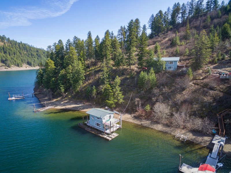 Two Lakefront Homes - Main Home & Floating Home in Coeur d Alene, Idaho.
